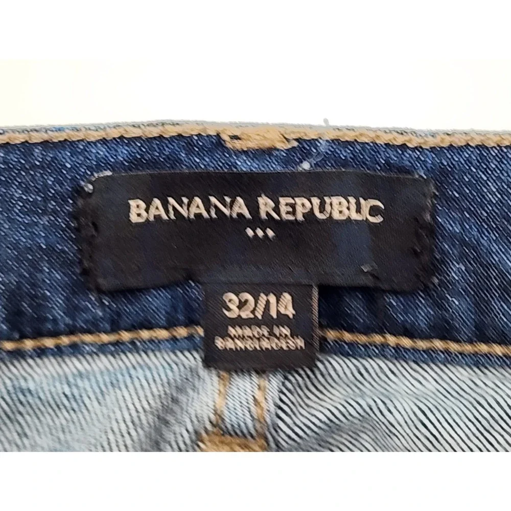 BANANA REPUBLIC 32 X14 DARK WASH AUTHENTIC JEANS WOMENS STRETCH‎ STRAIGHT FIT